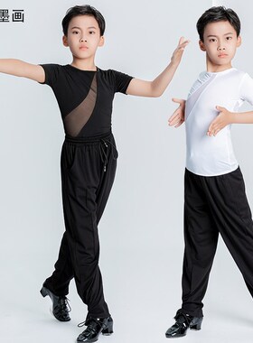 2024夏季新款少儿男童拉丁舞服演出服男孩薄款拉丁裤练功服训练服