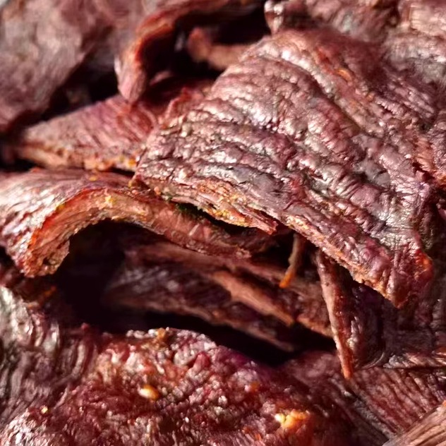 【火烤牛肉干]内蒙古锡盟特产现烤牛肉干大片散装称重半斤包邮