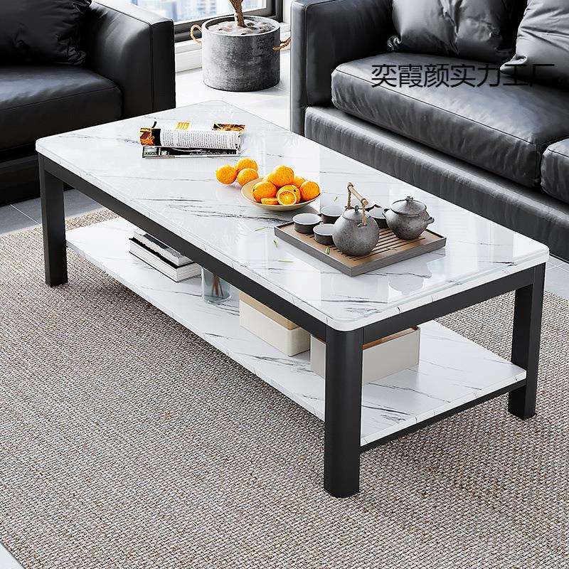 茶几客厅家用轻奢现代办公室钢化玻璃茶桌简约意式小户型方形桌