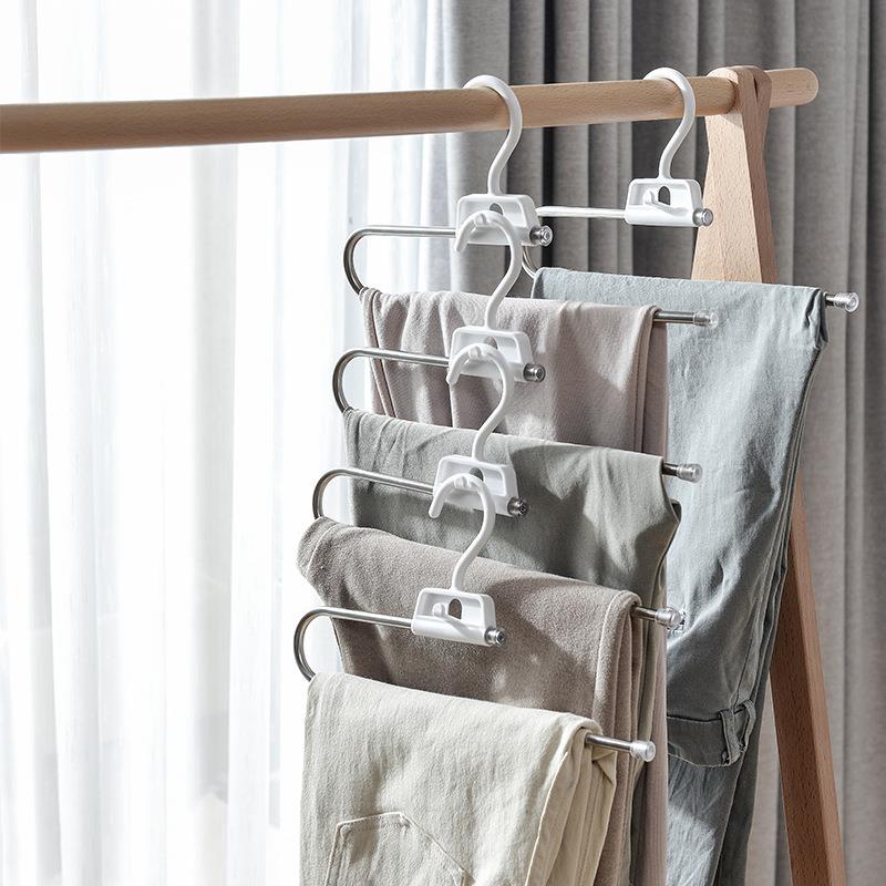 9JO衣架裤架家用挂衣用多功能收纳整理架无痕连挂裤夹子晒衣琴萱