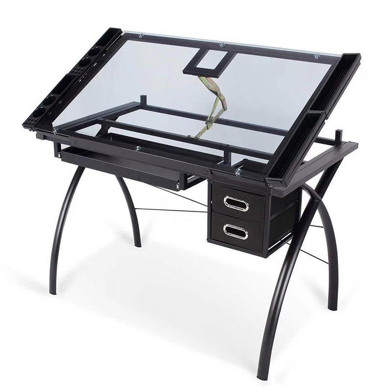 跨境欧美简约现代专业工程制图室美工桌折叠升降木质画架台绘图桌