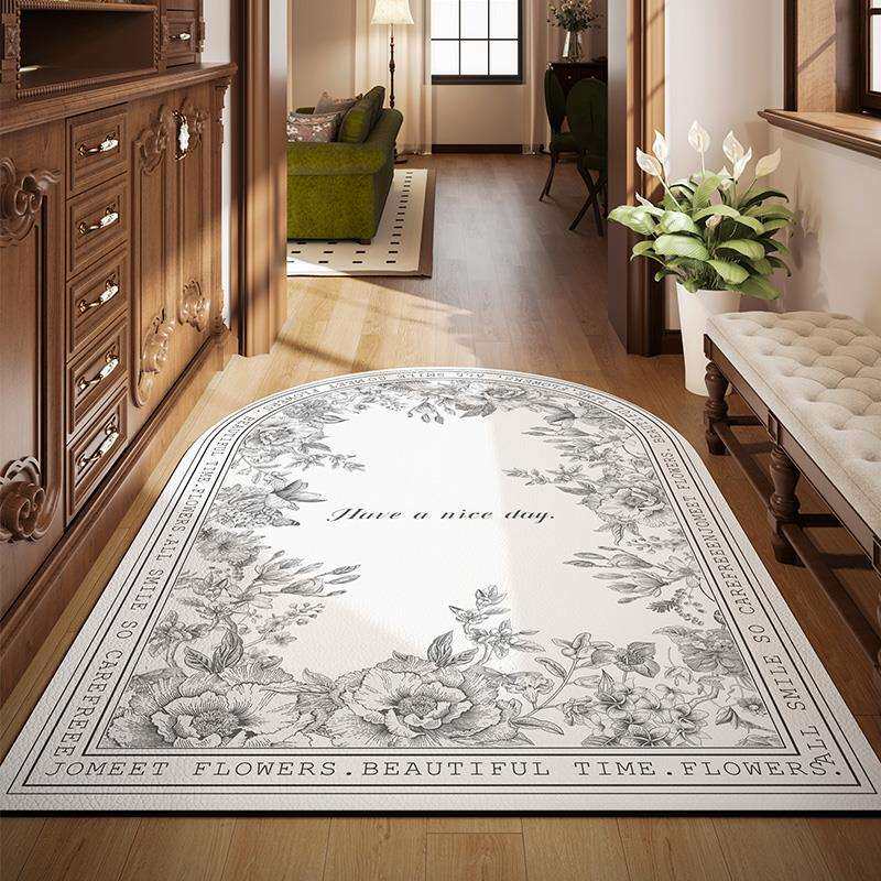 法式入户门地垫耐脏免洗可擦pvc复古进门垫子脚垫皮革地毯可裁剪