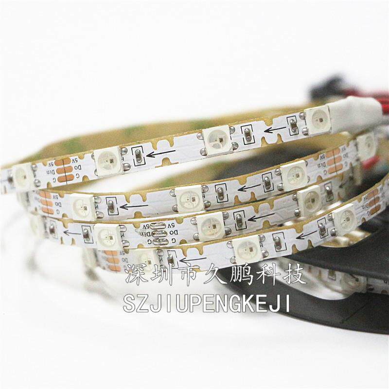 ws2812b 窄版全彩60灯/米5050内置ic可编程s型幻彩跑马流星灯带5v