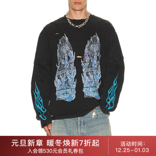 双层针织T恤 Decides 休闲时 GLASS War FLAME Who Bravado