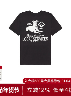 [夏季新品] Obey 美式印花黑色短袖T恤REVOLVE