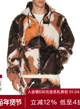 Obey HORSES 羔羊绒夹克 休闲时尚潮流男REVOLVE  棕色冬季保暖