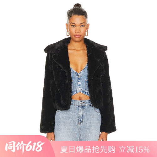 [夏季新品]REVOLVE简约尚约色外套翻领丝绒酷飒短款长袖夹克