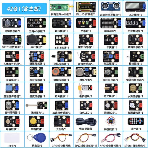 树莓派pico传感器套件RaspberryPi开发板基础入门microPython编程