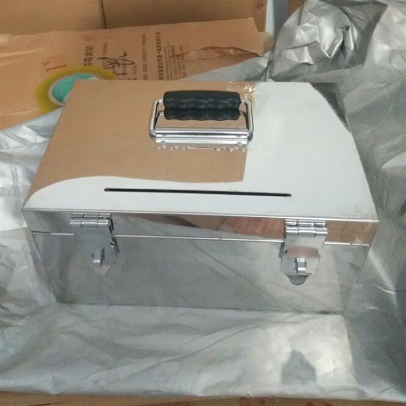 不锈钢工具箱大号手提钱箱密码票据箱印章储物收纳盒子五金工具箱