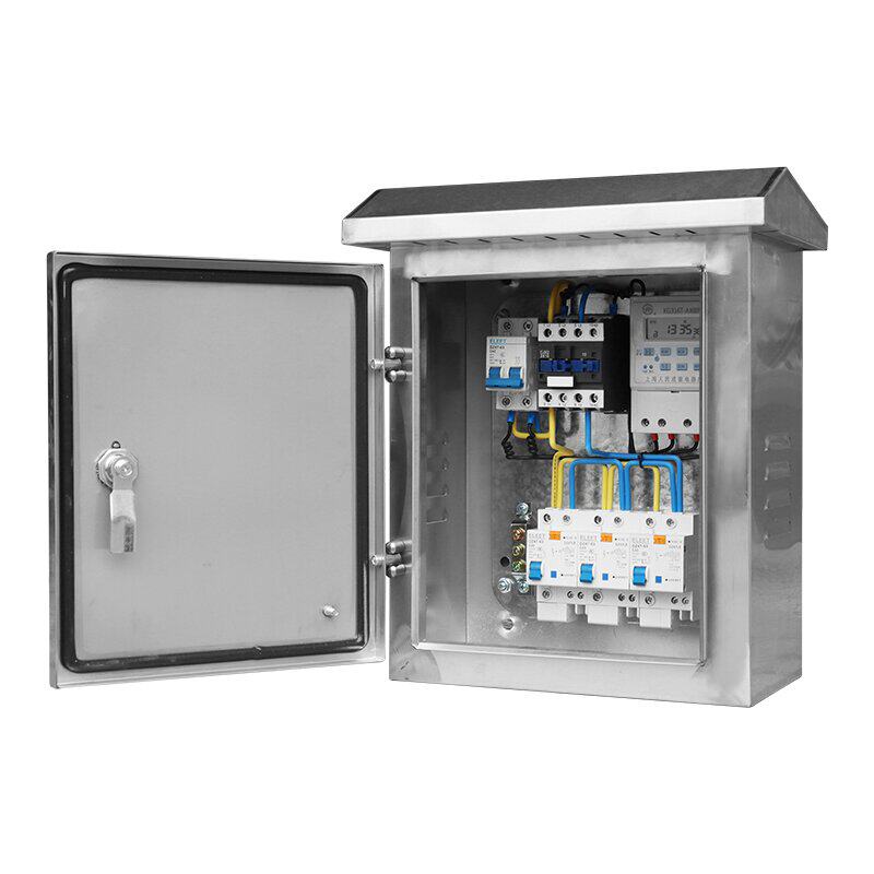 户外不锈钢配电柜智能时控开关箱室外防雨园林景观路灯定时控制箱