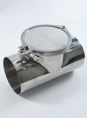 304不锈钢立管检查口 焊接立式观察口DN50 DN150带口三通排水管道