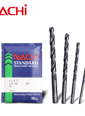 日本不二越NACHI LIST 500 高速钢直柄麻花钻头 钻咀 M2.9-M5.2