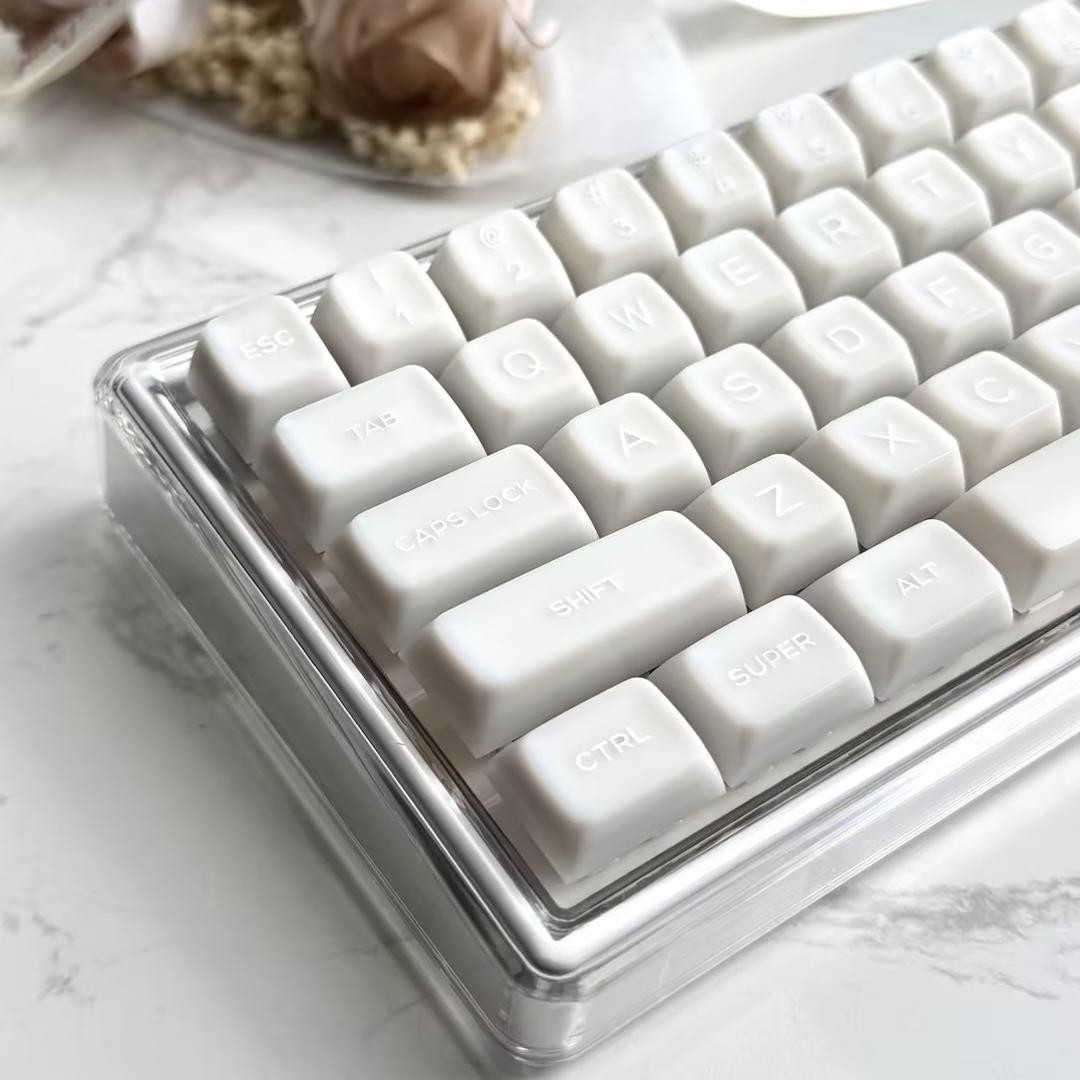 Ainbell透明键盘纯白机械客制化DIY创意热插拔三模换装高透PC