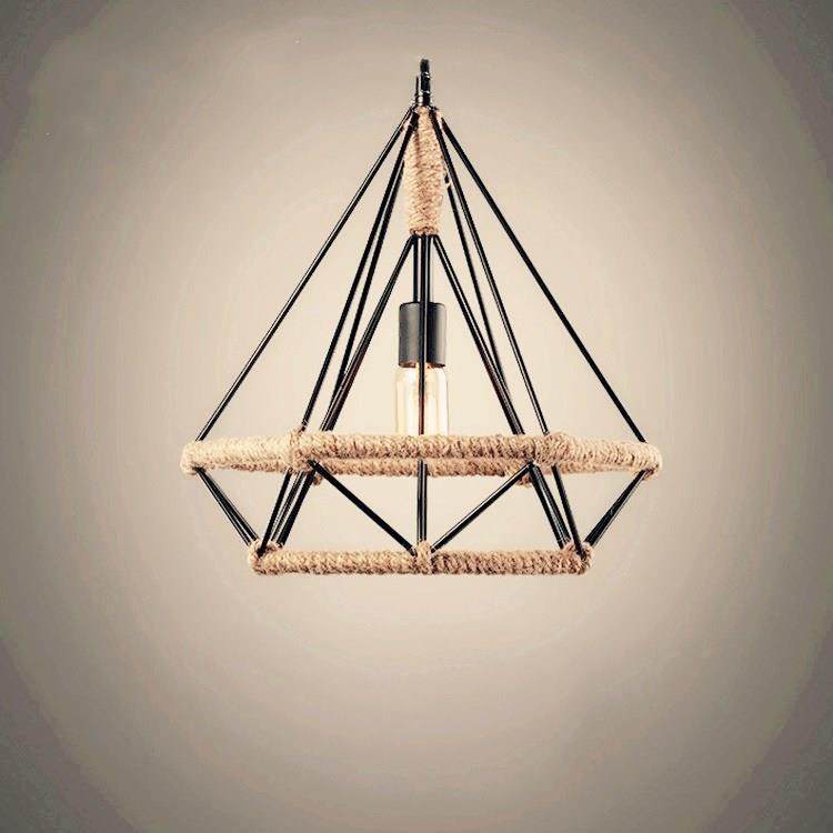 美式LOFT复古麻绳工业风铁艺钻石吊灯北欧创意艺术酒吧餐厅吊灯,农机/农具/农膜,播种栽苗器/地膜机,淘宝优惠券,粉丝福利购,淘宝优惠卷