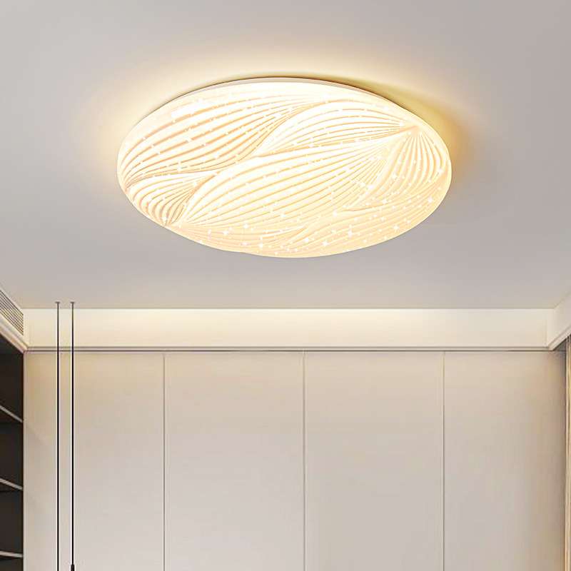 卧室灯现代简约2023年新款l圆形ed吸顶灯超亮主卧房间奶油风灯具