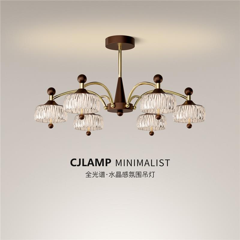 法式中古风客厅吊灯北欧复古轻奢大厅主灯高级感护眼餐厅吊线灯具