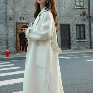 2025年秋冬新款双面羊绒羊毛大衣女中长款宽松高级感韩版毛呢外套