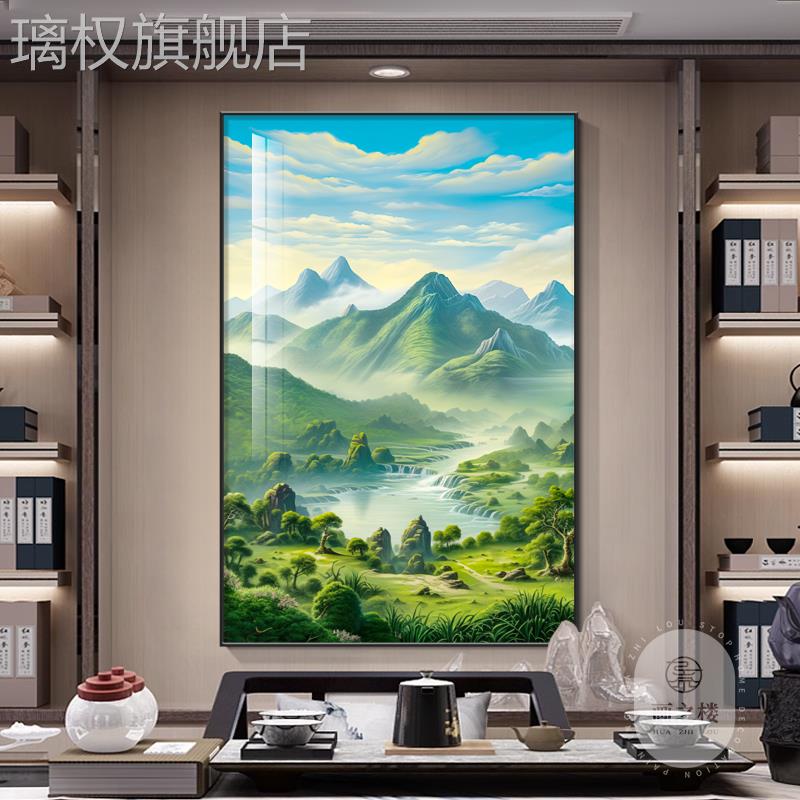 背有靠山总经理老板办公室装饰画青山图有山无水画公司背景墙挂画