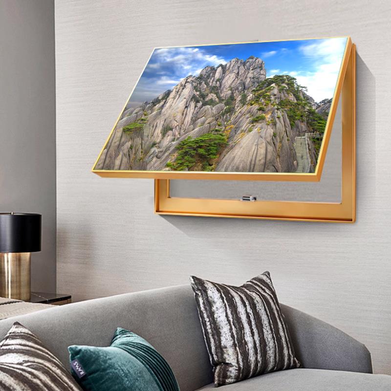 招财有山无水靠山图高山电表箱装饰画壁画电闸箱开关盒遮挡挂画