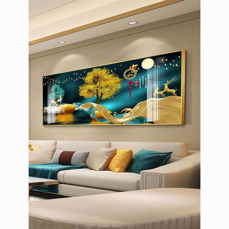 客厅晶瓷装饰画现代简约轻奢沙发背景墙挂画墙壁山水风景办公室画,家居饰品,现代装饰画,淘宝优惠券,粉丝福利购,淘宝优惠卷