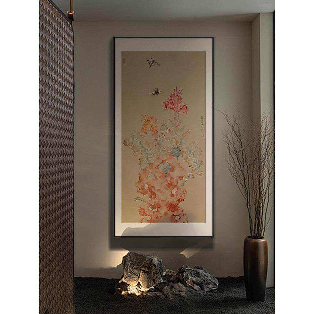 新中式入户玄关走廊过道壁画中古风客厅沙发背景墙装饰画楼梯口画,家居饰品,现代装饰画,淘宝优惠券,粉丝福利购,淘宝优惠卷