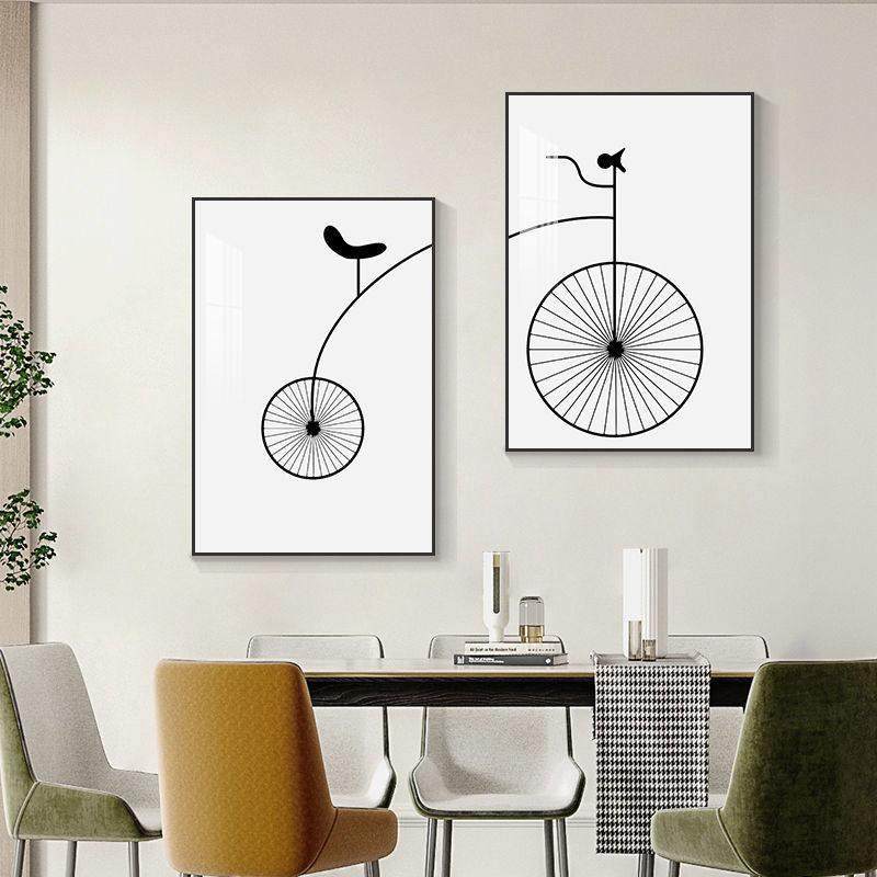 北欧餐厅装饰画现代简约客厅墙面创意自行车挂画饭厅餐桌墙面壁画,家居饰品,现代装饰画,淘宝优惠券,粉丝福利购,淘宝优惠卷