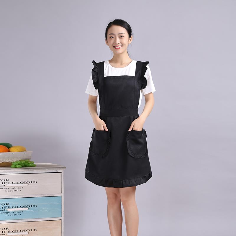 围裙厨房家用2021新款女网红做饭围裙女仆美甲工作服定制LOGO印字