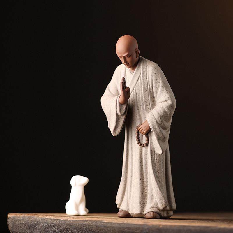 创意紫砂小和尚摆件禅意家居装饰品新中式小沙弥茶宠书柜桌面摆设,家居饰品,装饰摆件,淘宝优惠券,粉丝福利购,淘宝优惠卷