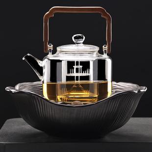 电陶炉煮茶器煮茶炉提梁煮茶壶家用玻璃茶壶炭火茶炉围炉煮茶套装
