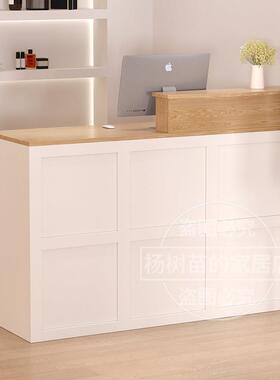 收银台服装店商用高低吧台美容院前台接待台简约店铺小型柜台桌子