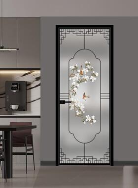 艺术玻璃小户型厕所门卫生间门厨房推拉门阳台移门定制新中式风格
