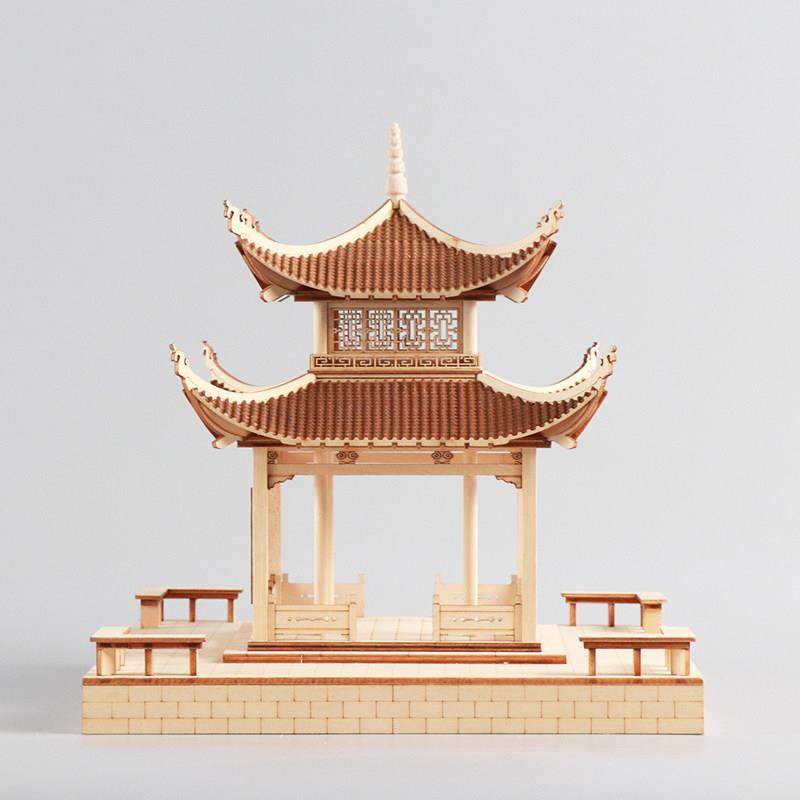 新中式创意木质凉亭建筑屋檐禅意客厅玄关家居样板房软装饰品摆件,家居饰品,装饰摆件,淘宝优惠券,粉丝福利购,淘宝优惠卷