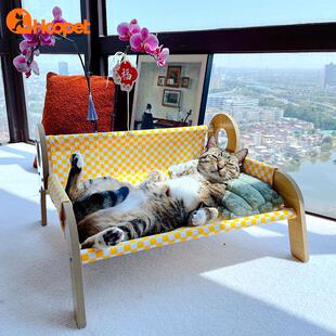 猫床四季 猫窝离地夏季 通用猫吊床夏天摇篮床可拆洗猫躺椅猫咪沙发