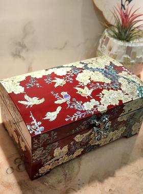 非遗手工螺钿漆器贝雕首饰盒结婚礼物木质高档饰品收纳盒国潮礼盒