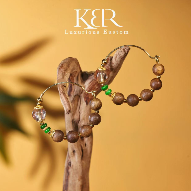 翠韵沉香超七奢华耳饰 新款天然A货翡翠沉香百搭时尚 KBR072501,饰品/流行首饰/时尚饰品新,沉香,淘宝优惠券,粉丝福利购,淘宝优惠卷