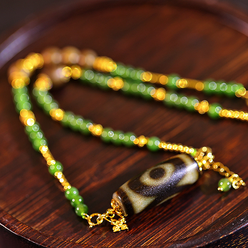 【甜甜圈虹虹tia专享】天然和田玉天珠项链颈饰 KBR51121001