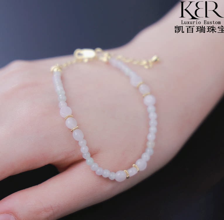 【甜甜圈虹虹tia专享】缅甸天然A货翡翠手链闺蜜珠珠KBR0622003