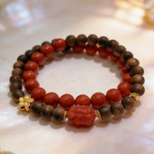 时尚 天然南红沉香手串情侣款 设计款 JJCZ60122011 新年珠宝节