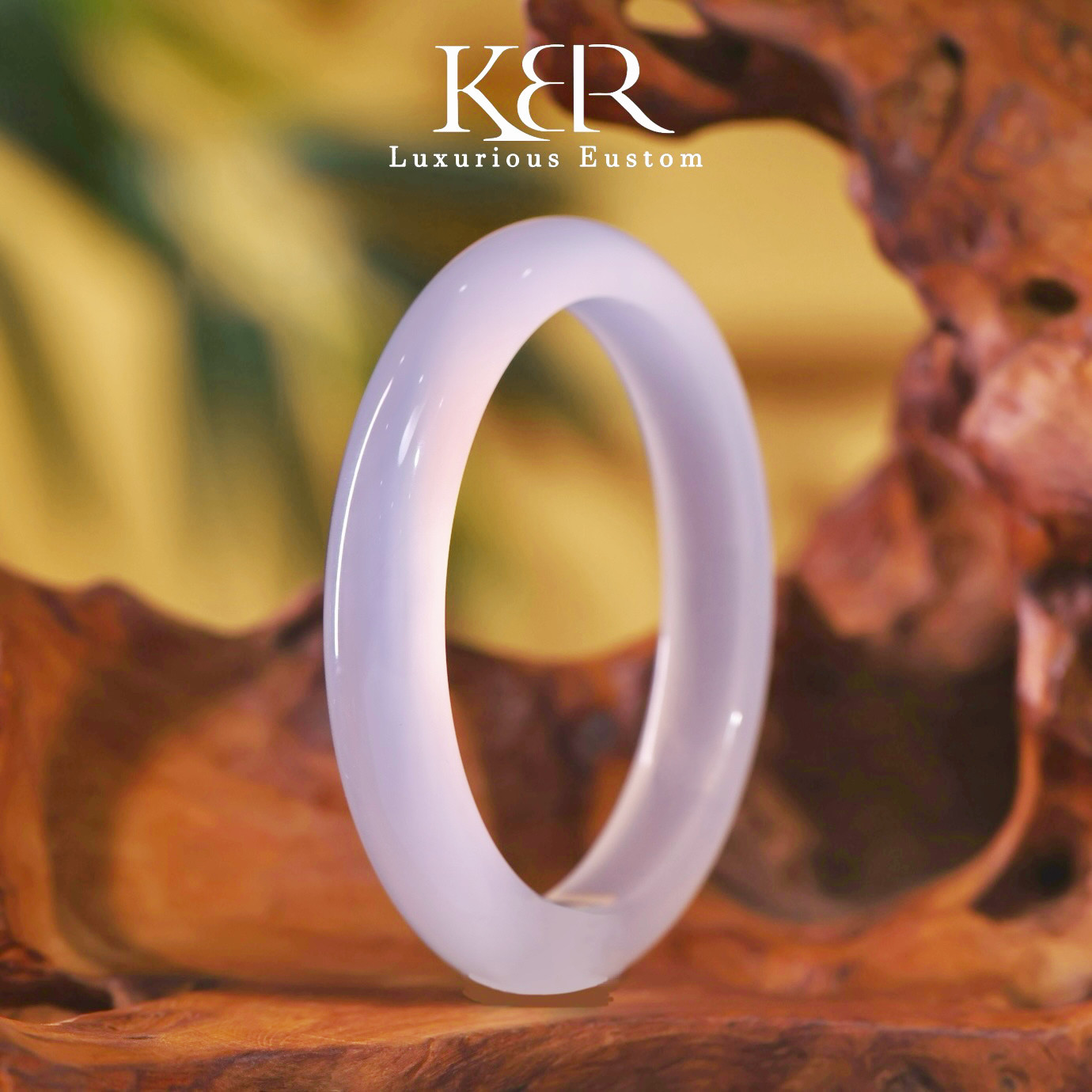 【甜甜圈虹虹tia专享】高定天然玉髓白月光正圈手镯 KBR0609007