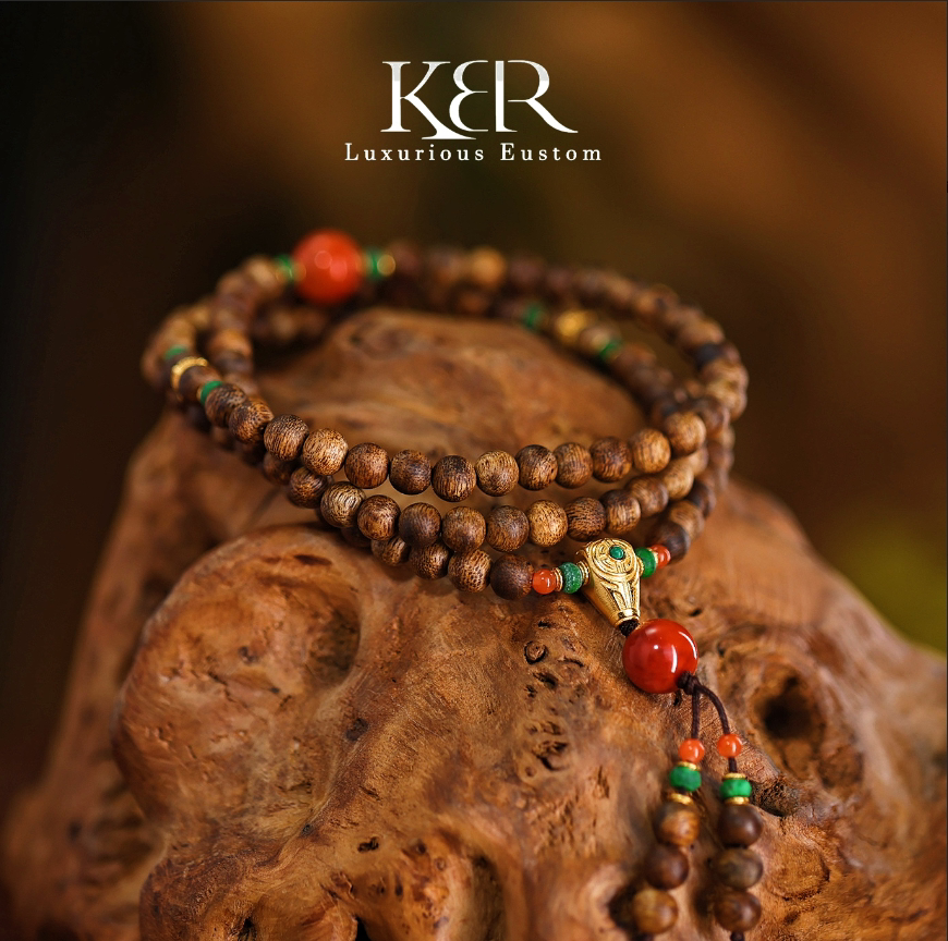 【新年珠宝节】高定天然满绿正阳绿翡翠沉香珠串手串JJYXG0328005