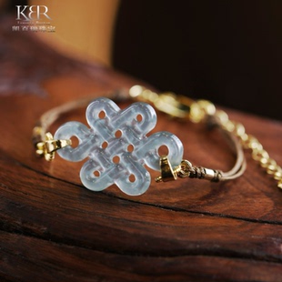 KBR1023005 气质百搭款 高定设计款 天然A货翡翠中国结手链时尚