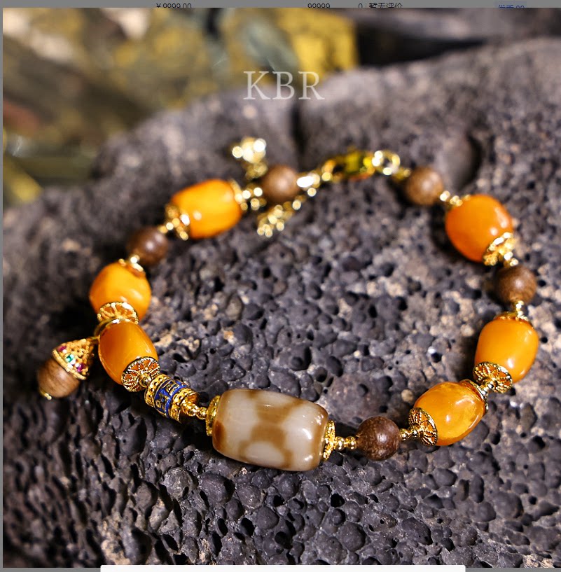 【甜甜圈虹虹tia专享】天然蜜蜡手链大气百搭气质时尚KBR51024003