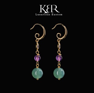 天然A货翡翠耳饰耳坠典雅大气百搭KBR50505001 新款 新年珠宝节