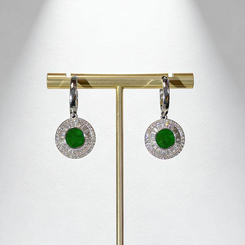 【Tia姐妹团专享】天然A货翡翠圆牌耳饰设计款 KBR51213001