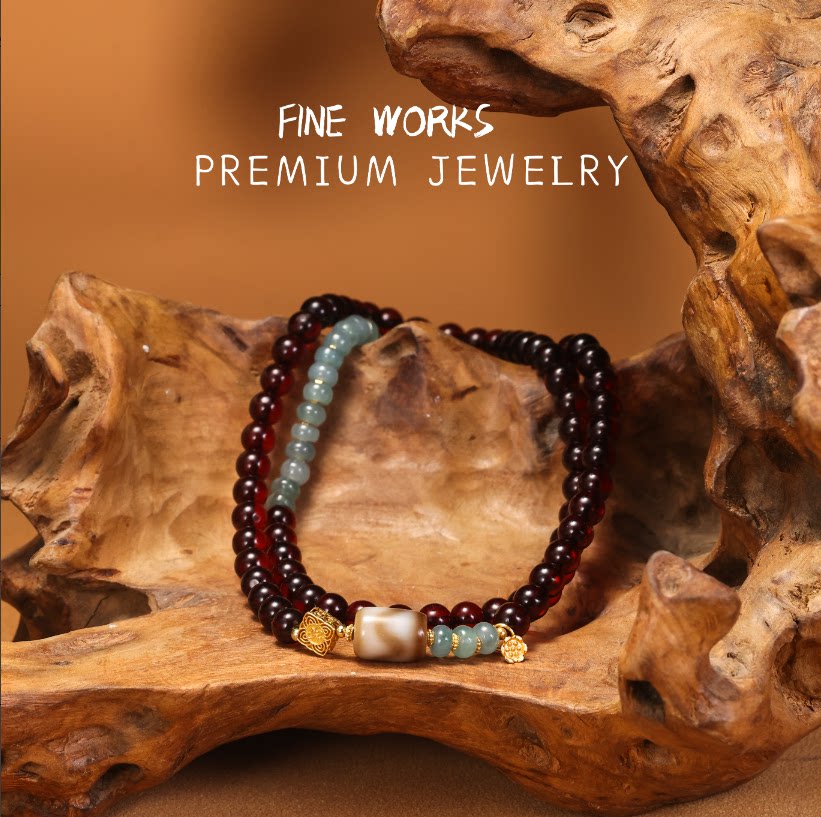 【Tia姐妹团专享】天然A货翡翠血珀三圈手串 KBR0907001