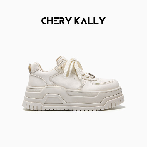 cherykally厚底增高小白鞋女