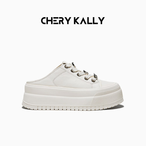 cherykally厚底一脚蹬包头拖鞋女