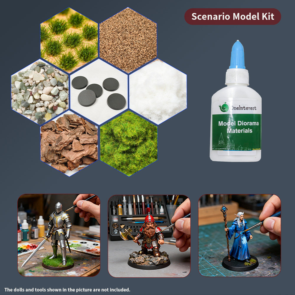 diy模型底座手工制作材料包 沙盘情景地台草簇石头场景装饰底座