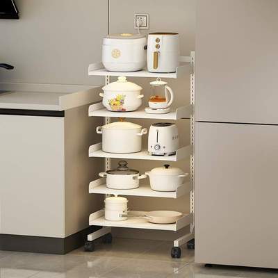 厨房夹缝置物架落地多层小尺寸20cm窄款冰箱缝隙侧收纳超窄放锅架