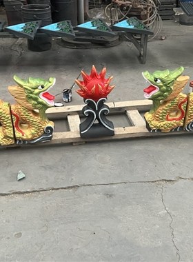 仿古古建配件陶瓷龙跑兽二龙戏珠青瓦龙琉璃瓦龙双龙戏珠屋顶脊瓦